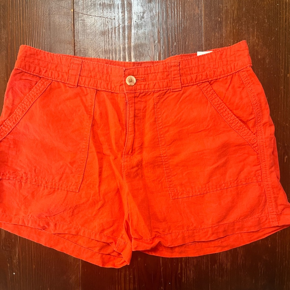 Banana Republic Women's Coral Linen Blend Casual Shorts